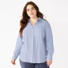 Plus Size Nine West Drapey Button Down Shirt 1 Plus Size Nine West Drapey Button Down Shirt -Nine West shop 5262413 Kelly Lavender