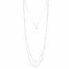 Nine West Silver Tone Simulated Crystal Textured Multi-Strand Necklace -Nine West shop 5359134