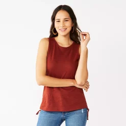 Women's Nine West Ruched Side Tank -Nine West shop 5493872 Marsala Flower