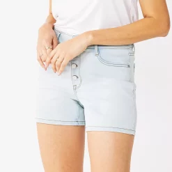 Women's Nine West Slimming Button Front High-Waisted Shorts -Nine West shop 5497290 Light Wash