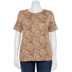 Plus Size Nine West Essential Crewneck Tee -Nine West shop 5525951 Cheetah