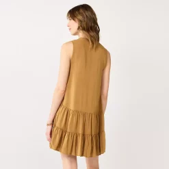 Women's Nine West Button-Front Tiered Drop-Waist Dress -Nine West shop 5531674 ALT