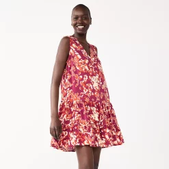 Women's Nine West Button-Front Tiered Drop-Waist Dress -Nine West shop 5531674 Spot Texture