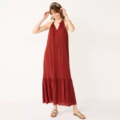 Women's Nine West Tiered Peasant Maxi Dress -Nine West shop 5531866 Marsala Flower