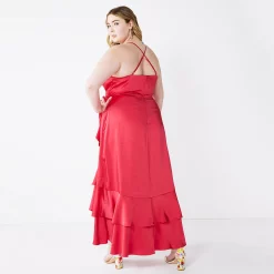 Plus Size Nine West Strappy Ruffle Hem Wrap Dress -Nine West shop 5538940 ALT