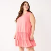 Plus Size Nine West Sleeveless Button-Front Tiered Drop Waist Dress 2 Plus Size Nine West Sleeveless Button-Front Tiered Drop Waist Dress -Nine West shop 5541789 Cruz Coral
