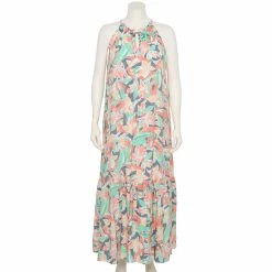 Plus Size Nine West Tiered Peasant Maxi Dress