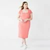 Plus Size Nine West Back Keyhole Cutout Bodyon Dress -Nine West shop 5544651 Cruz Coral