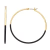 Nine West Gold Tone Enamel Dipped Oversized Hoop Earrings 1 Nine West Gold Tone Enamel Dipped Oversized Hoop Earrings -Nine West shop 5557654 Black