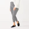 Plus Size Nine West Mid-Rise Ponte Leggings 1 Plus Size Nine West Mid-Rise Ponte Leggings -Nine West shop 5559211 Black White Mini Check