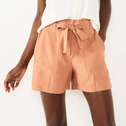 Women's Nine West High-Waisted Paperbag Utility Shorts -Nine West shop 5562607 Mocha Frosting