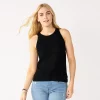 Women's Nine West High-Neck Cutaway Sweater Tank -Nine West shop 5566564 Black
