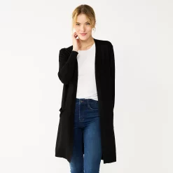 Petite Nine West High Slit Duster Cardigan -Nine West shop 5568865 Black