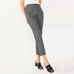 Petite Nine West Side Zip High-Waisted Skinny Ankle Pants -Nine West shop 5569185 Black White Texture