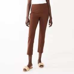 Petite Nine West Side Zip High-Waisted Skinny Ankle Pants -Nine West shop 5569185 Brown