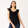 Petite Nine West Ruffle Neck Top