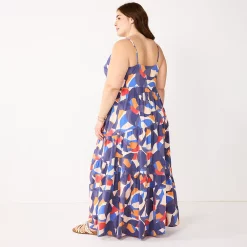 Plus Size Nine West Asymmetrical Tiered Maxi Dress -Nine West shop 5576100 ALT