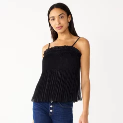Women's Nine West Pleated Smocked Tank -Nine West shop 5576992 Black