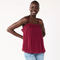 Women's Nine West Pleated Smocked Tank -Nine West shop 5576992 Vintage Wine