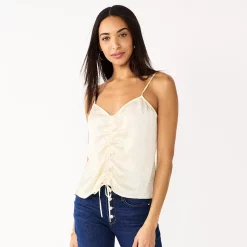 Women's Nine West Ruched Drawstring Front Tank -Nine West shop 5576995 Lemon Frost