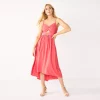 Women's Nine West Twist Front High-Low Midi Dress -Nine West shop 5578664 Sicily Tomato