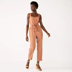 Women's Nine West Sweetheart Tapered Jumpsuit -Nine West shop 5578686 Mocha Frosting