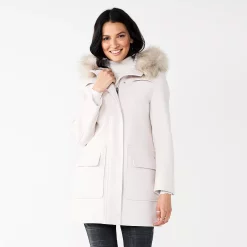 Women's Nine West Faux-Fur Hood Quilted Duffle Coat 9 Women's Nine West Faux-Fur Hood Quilted Duffle Coat -Nine West shop 5578770 Froth White