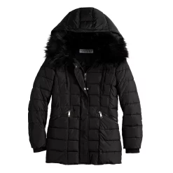 Women's Nine West Faux-Fur Collar Short Puffer Jacket -Nine West shop 5578772 ALT5