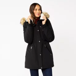 Women's Nine West Sherpa Trim Parka Coat -Nine West shop 5578773 Black