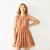 Women's Nine West Fit & Flare Sleeveless Utility Dress -Nine West shop 5579596 Mocha Frosting
