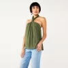 Women's Nine West Knot Halter Blouse 2 Women's Nine West Knot Halter Blouse -Nine West shop 5579891 Infantry Olive