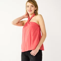 Women's Nine West Knot Halter Blouse -Nine West shop 5579891 Sicily Tomato