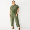 Plus Size Nine West Utility Jumpsuit -Nine West shop 5579911 Infantry Olive
