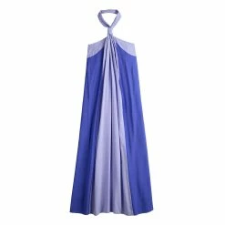 Women's Nine West Halter Neck Colorblock Maxi Dress -Nine West shop 5581340 ALT5