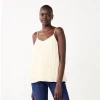 Women's Nine West Pleated V-Neck Tank -Nine West shop 5583701 Lemon Frost
