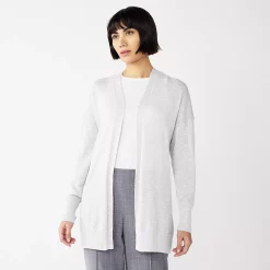 Petite Nine West Essential Boxy Cardigan Sweater -Nine West shop 5584019 Bright White