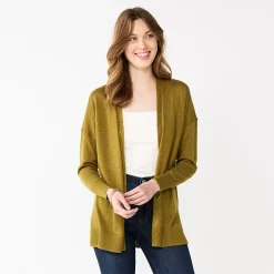 Petite Nine West Essential Boxy Cardigan Sweater -Nine West shop 5584019 Sergio Olive