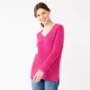 Women's Nine West Stitch Front V-Neck Sweater 2 Women's Nine West Stitch Front V-Neck Sweater -Nine West shop 5585833 Always Pink