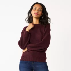Women's Nine West Texture Sleeve Sweater -Nine West shop 5586482 Maddy Plum