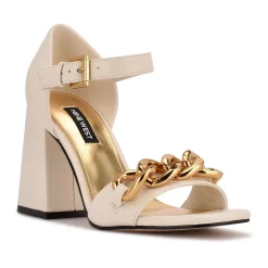 Nine West Jerri Women's Chain Link Dress Sandals -Nine West shop 5618724 Chic Cream