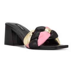 Nine West Gotit Women's Block Heel Sandals -Nine West shop 5619367 Black Multi