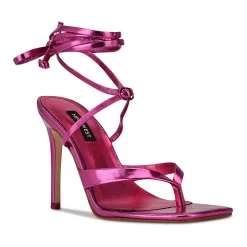 Nine West Terrie 03 Women's Ankle Wrap Dress Sandals -Nine West shop 5638239 Dark Metallic Pink