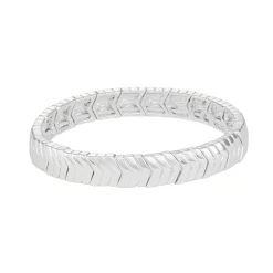 Nine West Silver Tone Chevron Stretch Bracelet
