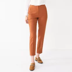 Women's Nine West Curvy High-Waisted Tapered Pants -Nine West shop 5659773 Baked Nutmeg