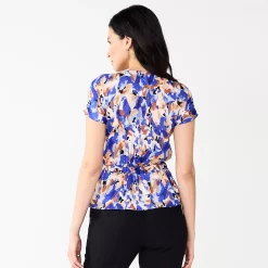 Women's Nine West Short Sleeve Peplum Wrap Top -Nine West shop 5670316 ALT