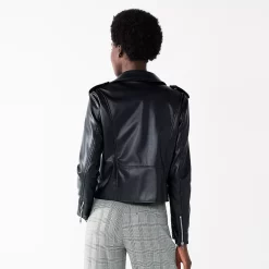 Women's Nine West Faux-Leather Moto Jacket -Nine West shop 5676864 ALT