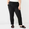 Plus Size Nine West Twill Pintuck Jogger Pants -Nine West shop 5683816 Mineral Black