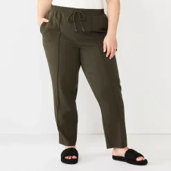 Plus Size Nine West Twill Pintuck Jogger Pants -Nine West shop 5683816 Olive Landis