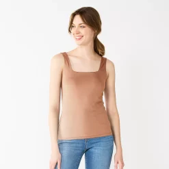Women's Nine West Sculpt Squareneck Tank -Nine West shop 5685034 Beda Tan