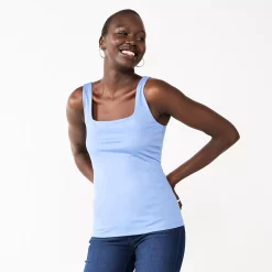 Women's Nine West Sculpt Squareneck Tank -Nine West shop 5685034 Brandy Blue